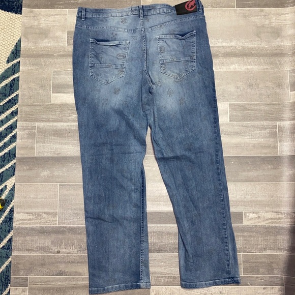 Ecko Unltd Jeans Mens 42x31 (40x31) Slim Straight Hip Hop Rap Streetwear Y2K AOP - Picture 16 of 16